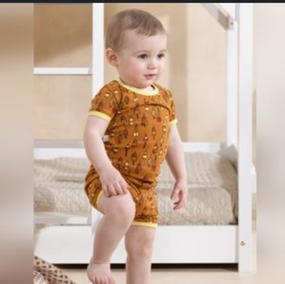 Coco Village Organic Cotton Fishing Lure 2-Piece Pajama Set Cabestan